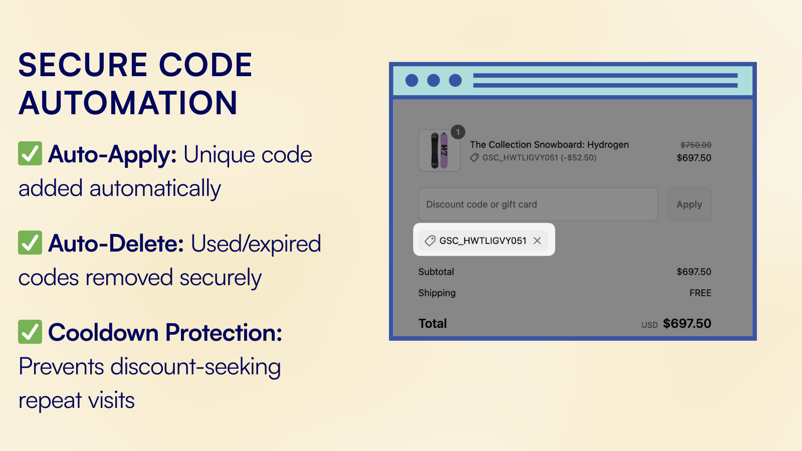 Auto Applied Personalized Unique Dynamic Shopify Discount Codes